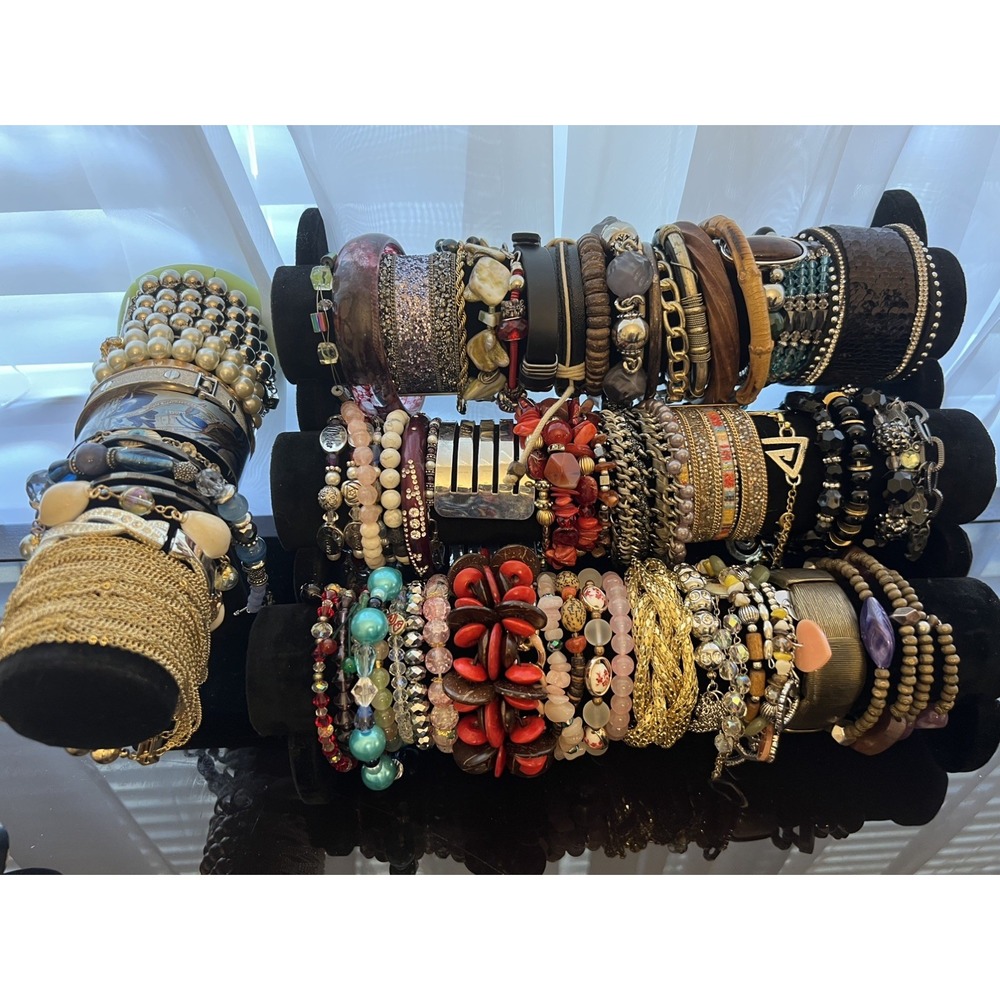 Large Lot of 60+ Vintage Modern Bracelets  Jewelry Wear, Crafting & Repurposing